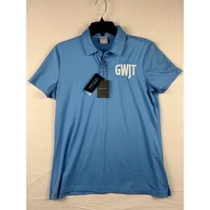 Dunning Golf Mens Performance Polo Shirt Blue GWJT Coolmax D2S22K270 Size L NEW